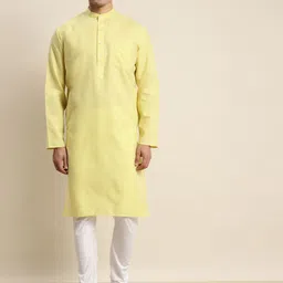 SOJANYA Men Solid Cotton Linen Kurta-picture-51