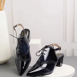 NR By Nidhi Rathi Perforated Block Heel Pumps-1
