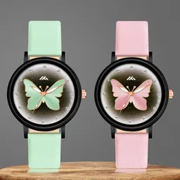 Shocknshop Women Pack of 2 Printed Dial Leather Straps Analogue Watch MT521-523-image-80