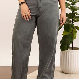 CURVY STREET jean Women Clean Look Pure Cotton Wide Leg Jeans-picture-52
