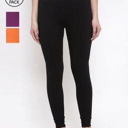 TAG 7 Women Pack Of 3 Solid Leggings-picture-25