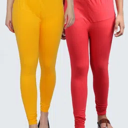 Jinfo Women Pack Of 2 Solid Churidar Length Leggings-picture-29
