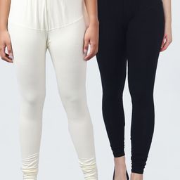 Jinfo Women Pack Of 2 Solid Churidar Length Leggings-picture-51