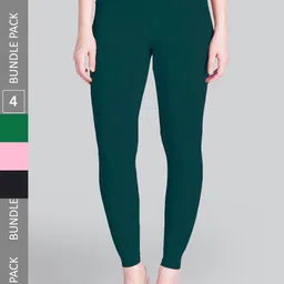 LYRA Pack Of 4 Sculpting Seams Mid Rise Ankle-Length Leggings-image-54