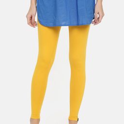 TWIN BIRDS Women Yellow Solid Ankle-Length Leggings-image-54