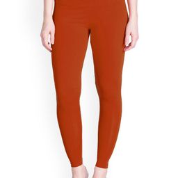 LYRA Women Rust Brown Solid Ankle-Length Leggings-19