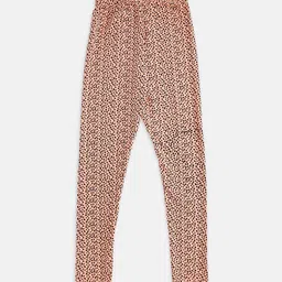 Pantaloons Junior Girls Peach Colored Leopard Printed Ankle-Length Leggings-picture-39