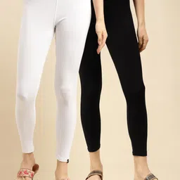 Rangita Pack Of 2 Pure Cotton Ankle-Length Leggings-11
