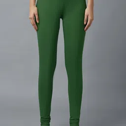 KEX Women Green Solid Ankle Length Slim Fit Leggings-picture-47
