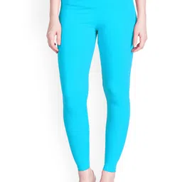 LYRA Women Powder Blue Solid Ankle Length Leggings-image-20