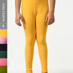 BAESD Girls Pack Of 6 Churidar Length Leggings-image-98