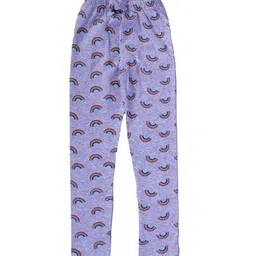 JUNITOS Girls Rainbow Printed Cotton Lycra Ankle Length Leggings-image-80
