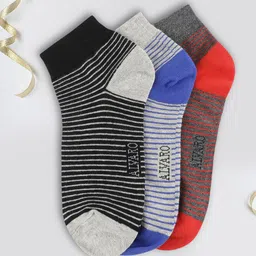 Alvaro Castagnino Men Pack Of 3 Patterned Ankle Length Socks-image-32