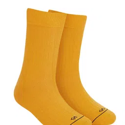 Dynamocks Unisex Yellow Patterned Crew Anti Bacterial Calf-Lenth Socks-image-8