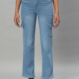 Chemistry Women Classic Straight Fit High-Rise High-Rise Cargo Denim-image-106