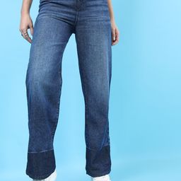 Freehand by The Indian Garage Co Women Blue Relaxed Fit High-Rise Light Fade Jeans-image-51