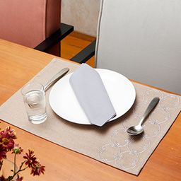 ZEBA Set Of 6 Embroidered Cotton Table Mats and Napkins-image-44