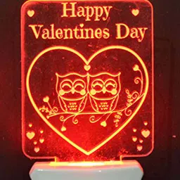 NMII Green & Red Valentine Wish 3D Illusion Acrylic Table Lamps-48