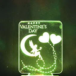 NMII White Valentine Wish 3D Illusion Night Table Lamp-20