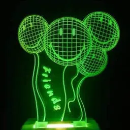 NMII Blue & Green Friends Balloon 3D Illusion Night Table Lamp-39