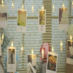 SPARK WORLD Yellow Photo Clip String Lights-57