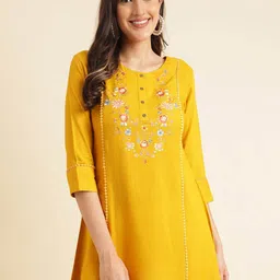 Sangria Floral Embroidered Kurti-picture-33