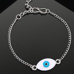 Estele Unisex Enamelled Rhodium-Plated Link Bracelet-image-94
