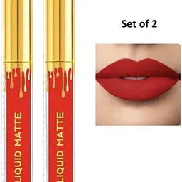 SUNISA Set Of 2 Non-Transfer Liquid Matte Lipstick - 10 ml Each - Red image 1