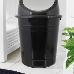 Kuber Industries 2 Pcs Black & White Swing Dustbins - 10 L Each-11