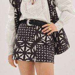 MANGO Embroidered Pure Cotton Mini A-Line Skirt-image-61
