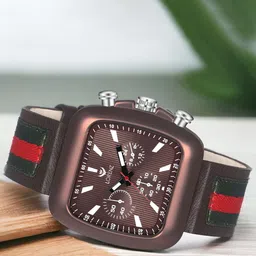 LORENZ Men Brass Dial & Leather Straps Analogue Watch MK-4020R-image-20