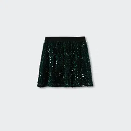 Mango Kids Girls Sequined A-Line Skirt-image-14