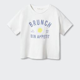 Mango Kids Girls Pure Cotton Typography Printed Sequined Detail T-shirt-image-89