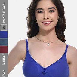 FIMS Pack Of 3 Full Coverage Non-Padded Non-Wired Everyday Bra With All Day Comfort-picture-16