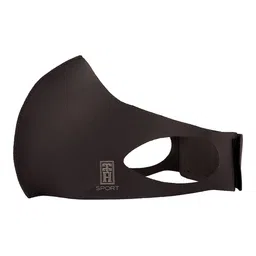 The Tie Hub Unisex Brown Solid 1-Ply Reusable Neo Sports Cloth Mask With Band-36