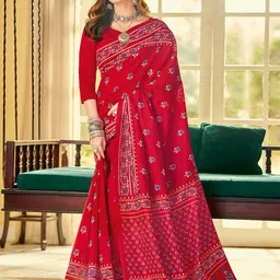 KALINI Floral Printed Dabu Saree-image-94