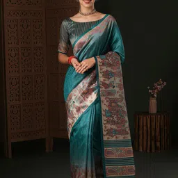 Anouk Kalamkari Silk Designer Dabu Saree-image-25