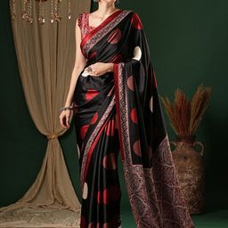 Anouk Polka Dot Pure Crepe Saree-picture-22