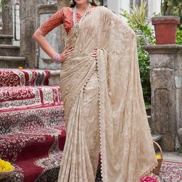 Anouk Floral Pure Chiffon Bagru Saree-picture-47