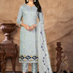 SHADOW & SAINING Ethnic Motifs Woven Design Unstitched Dress Material-picture-5