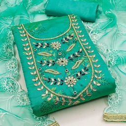 MANVAA Embellished Unstitched Dress Material-picture-0