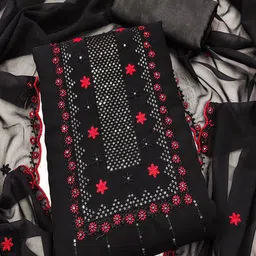 Lilots Ethnic Motifs Embroidered Sequinned Unstitched Dress Material-image-22