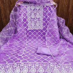 MANVAA Ethnic Motifs Embroidered Unstitched Dress Material-image-25