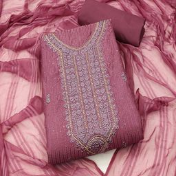 Lilots Unstitched Floral Embroidered Dress Material-image-97