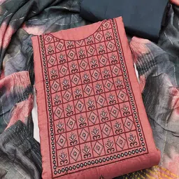 Lilots  Floral Embroidered Sequinned Unstitched Dress Material-image-35