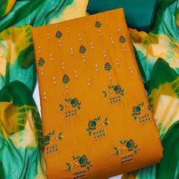 Lilots Ethnic Motifs Embroidered Sequinned Unstitched Dress Material-image-38
