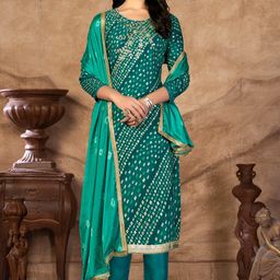 SHADOW & SAINING Bandhani Printed Pure Cotton Unstitched Dress Material-image-46