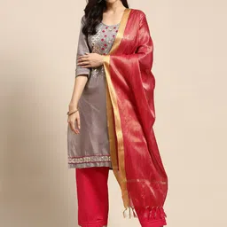Rajnandini Embroidered Pure Cotton Unstitched Dress Material-image-29