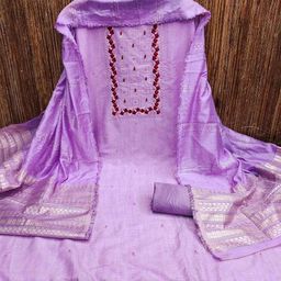 MANVAA Floral Embroidered Pure Cotton Unstitched Dress Material-picture-29