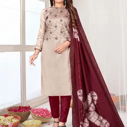 KALINI Floral Embroidered Unstitched Dress Material-image-78